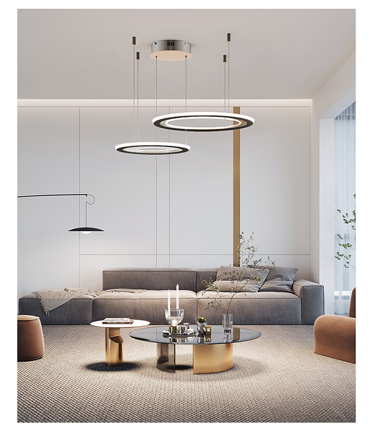 OPPLE Modern Minimalist Light Guide Panel Dining Room Lamp High Brightness Multi-Ring Pendant Light High CRI Single Ring Smart Control 1