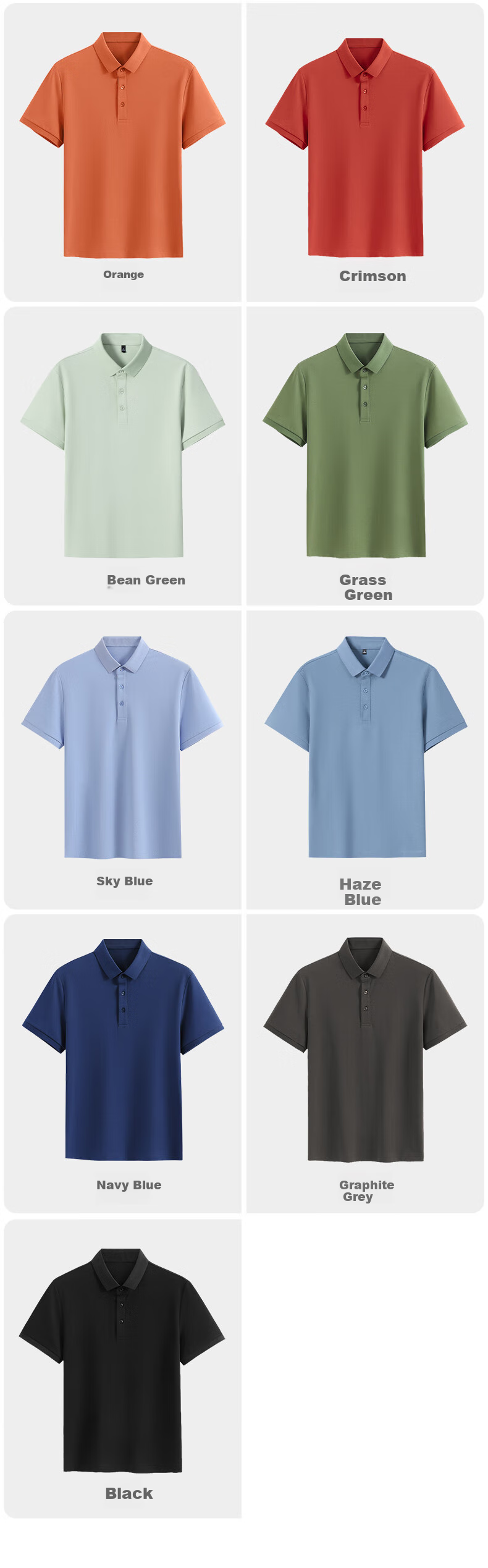 Wendao City Elite Men's Polo Shirt, Honeycomb Silk-Like Pique Fabric, Summer Business Casual, Turn-Down Collar Short Sleeve, Graphite Gray, Size M 10