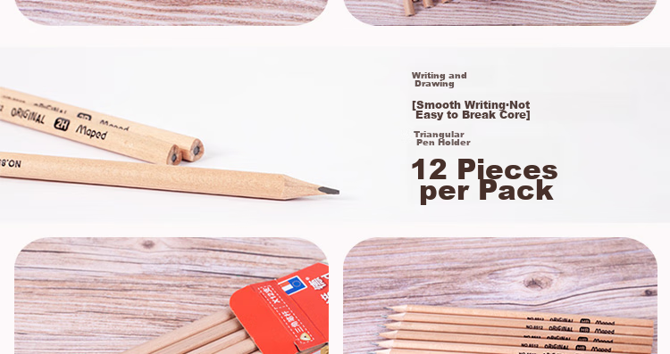 Maped Natural Wood HB Pencil, Children's Triangular Pencil for Calligraphy Practice And Sketching, Student Pencil for Correct Posture Writing And Handwriting Practice, 851251CH [50 Pieces/bucket] 6