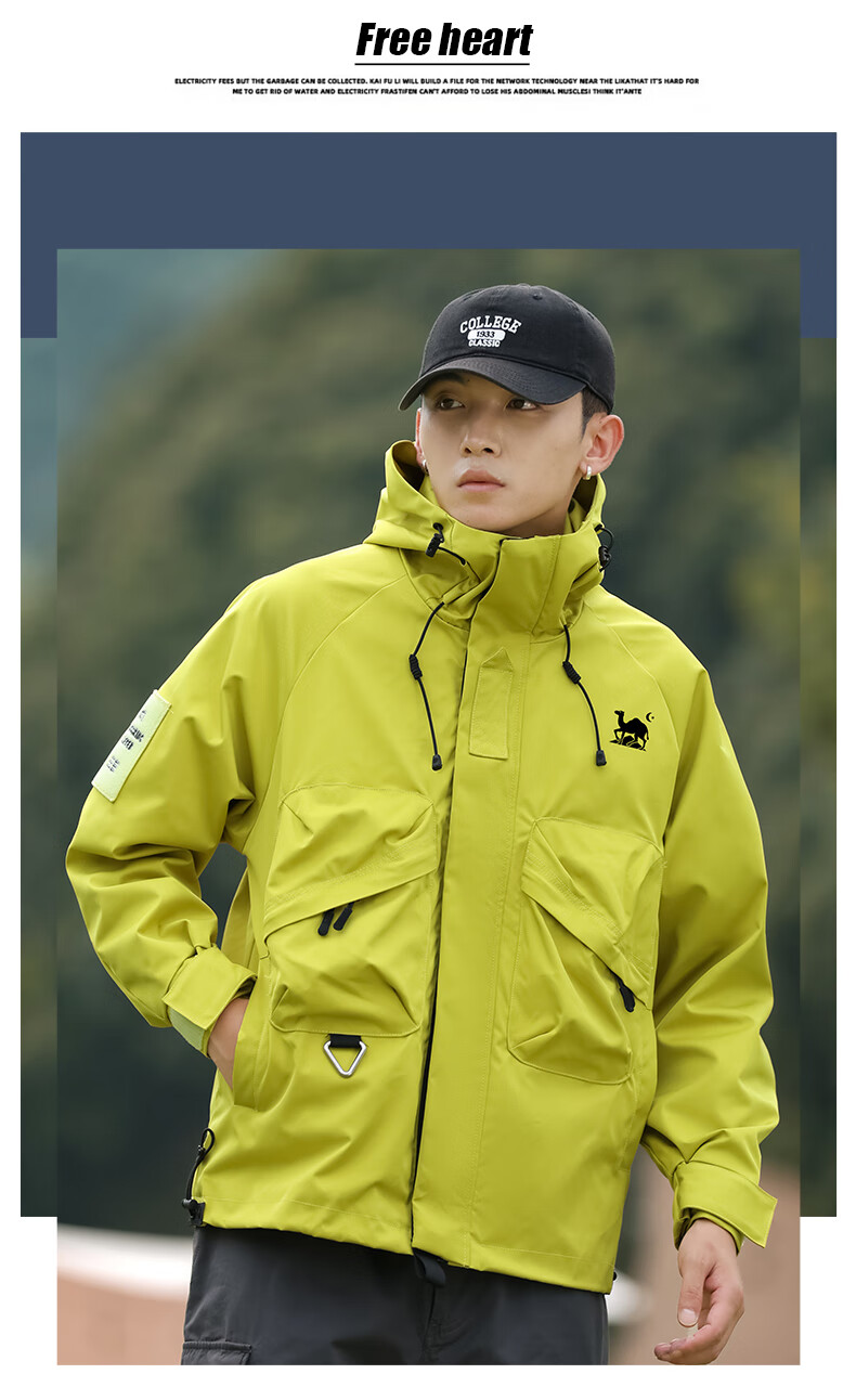 EASTERN CAMEL Couple's Workwear Jacket for Men And Women, Outdoor Sports Hiking Camping Large Pocket Functional Windproof Coat 2