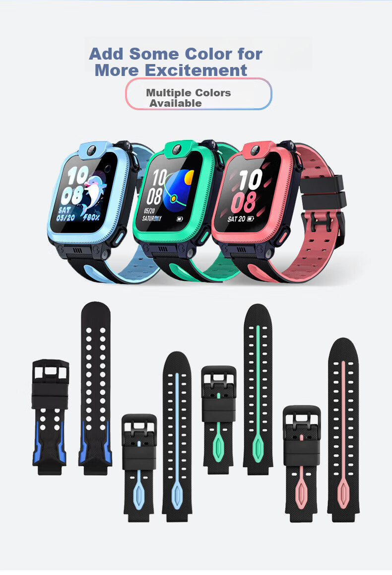Baking Suitable for Xiaotiancai Watch Strap Z11/Z9/Z8/Z7/S/A/Z6/Z5/d3/pro Children's Phone Watch Accessory Strap with Screw Rod And Nut, Pink 3
