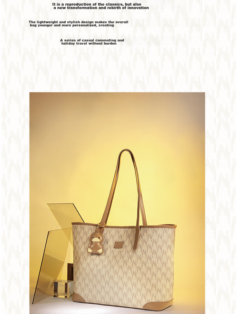 NUCELLE Women's Handbag 2026, Light Luxury Niche Duck Tote Bag, Large Capacity, Commuter Shoulder Bag for College Students, Gift for Wome 4