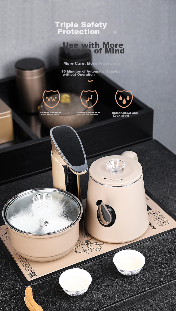 CHIGO Automatic Water-Refilling Electric Kettle, Tea Table All-In Water Boiler, Tea Table Electric Tea Tray Brewing Pot, Tea Maker, Specialized Electric Tea Stove Set JBL-S8250 11