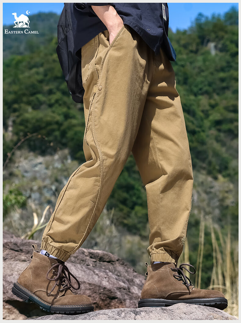 EASTERN CAMEL Casual Pants for Men, Spring And Summer Outdoor Sports Versatile Casual Tapered Cargo Pants Long Trousers, Khaki, L 18