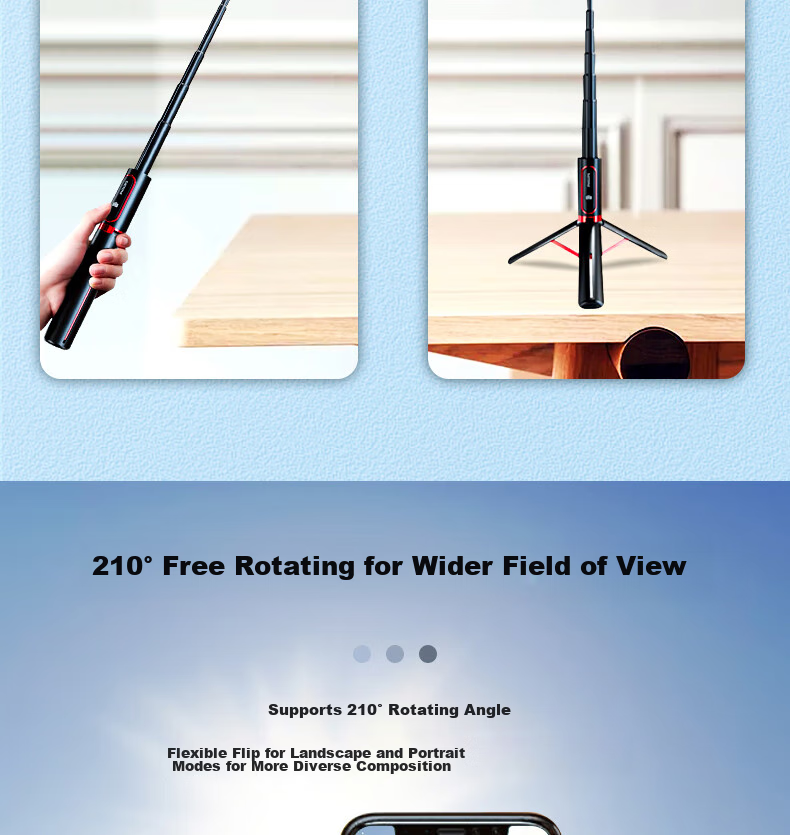 Feilipu [Portable All-In] Selfie Stick, Telescopic Tripod, Anti-Shake Device, 360-Degree Rotation, Multifunctional Outdoor Travel Phone Stand, Bluetooth Remote Control DLK5305 4