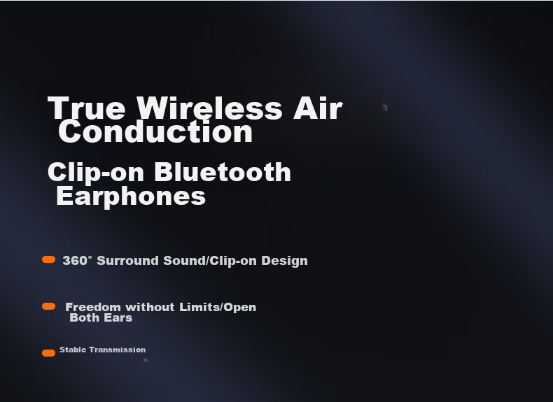 ALittleFlower Single-Ear Clip-On Headphones, Open-Style Wireless Bluetooth Earphones, Comfortable And Secure Wear, Long Battery Life / Suitable for Apple, Huawei, Xiaomi, OPPO, Students, Black 4