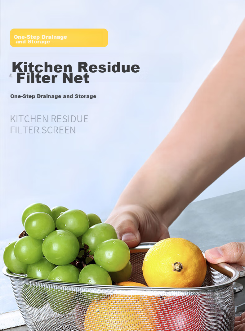 BJ Triangle Sink Strainer, Stainless Steel Kitchen Utensil, Multifunctional Drain, Food Waste Collector, Storage Rack 1