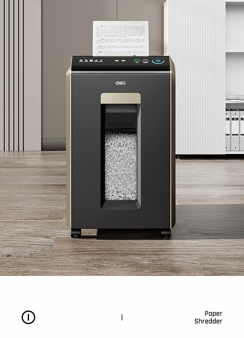 Deli Automatic Paper Shredder, 150 Sheets, 60 Minutes Continuous Shredding, 4-Level Confidentiality, Large Powerful Office-Specific Document Shredder, 30L Capacity, Paper Bin-Style, G3 11