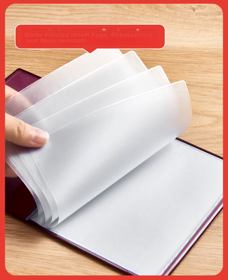 JONEVEE Household Register Cover, Resident Household Register Protective Cover, Document Case, Jujube Red Color ZWHK-04 (10 Insert Pages) 10