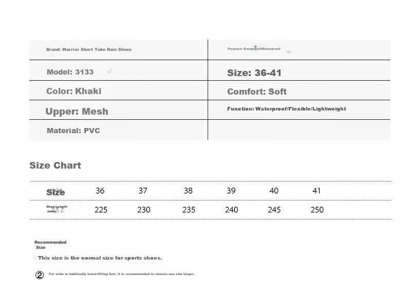 Warrior Rain Boots for Women, Adult Ladies Waterproof Shoes Rubber Boots HXL133-S Kake 38 (Size 37) 3