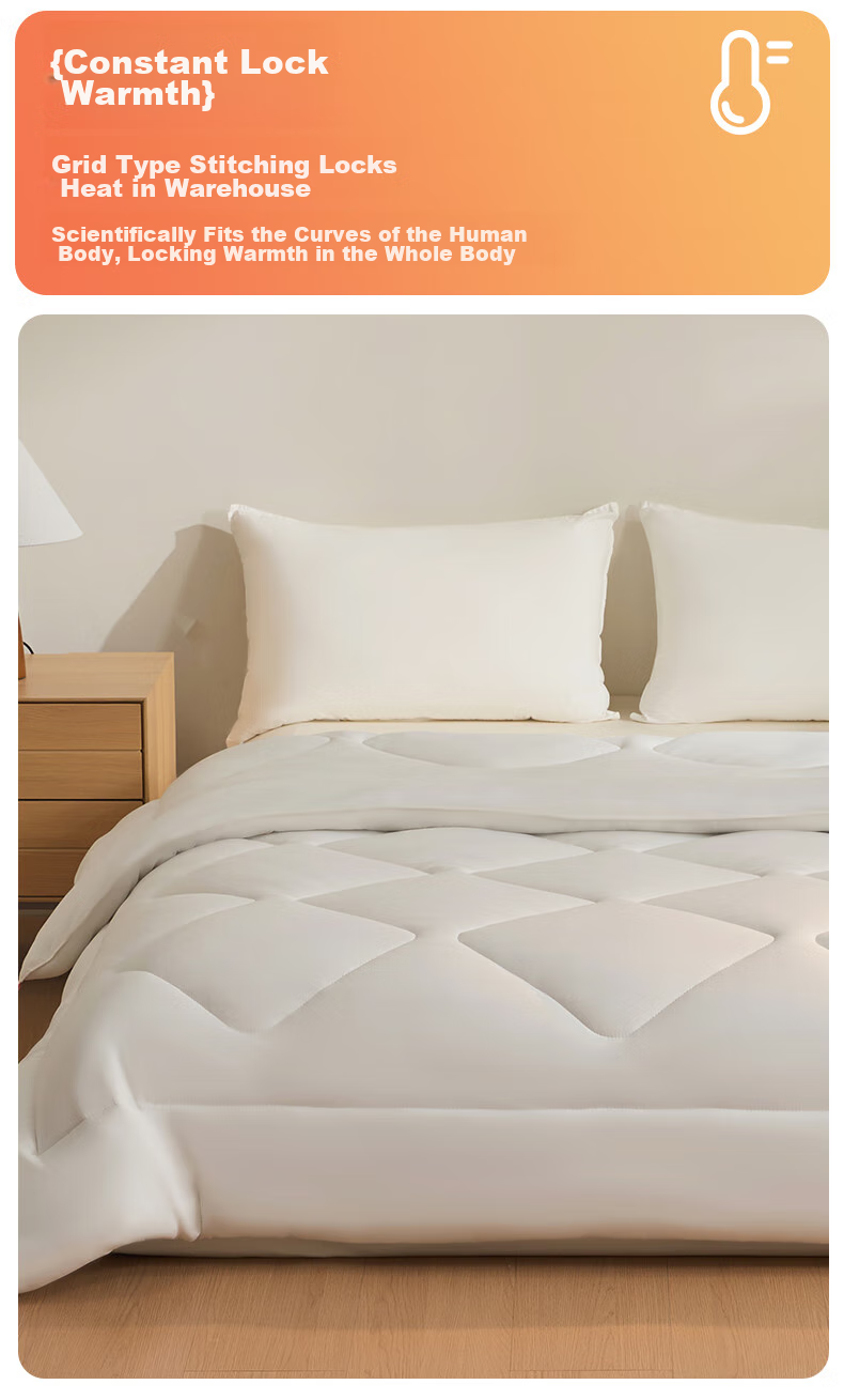Hengyuanxiang Quilt Fiber Comforter, Antibacterial Brushed Thickened Autumn Winter Quilt, 8 Jin (4kg), 200*230cm [Milk White] 9