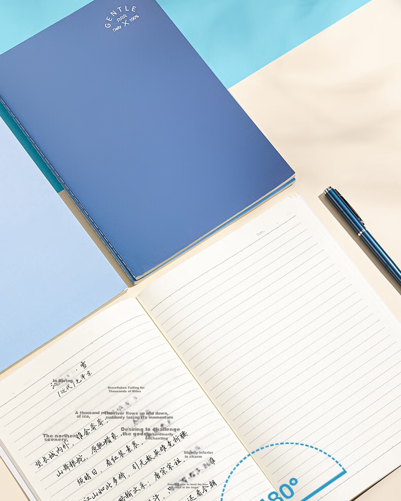 Deli Notebook, Student Diary, Journal, Record Book, Stitched Soft Cover, 4-Pack B5/40 Sheets FB540-4 [Glass Clear 2] 9
