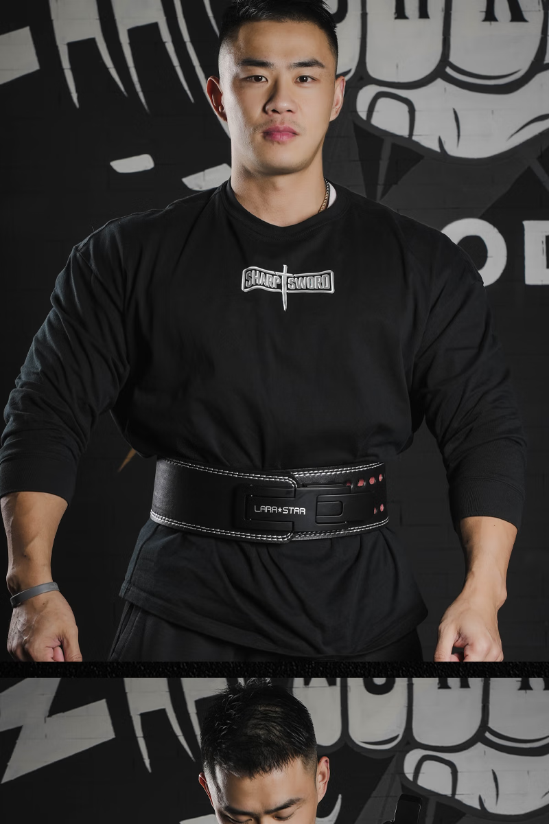LARASTAR LS0899ID Series Quick-Release Belt, Squat And Deadlift Professional Fitness Weightlifting Waist Support Clip for Men, Heavy-Duty Black And Red, Size S 13