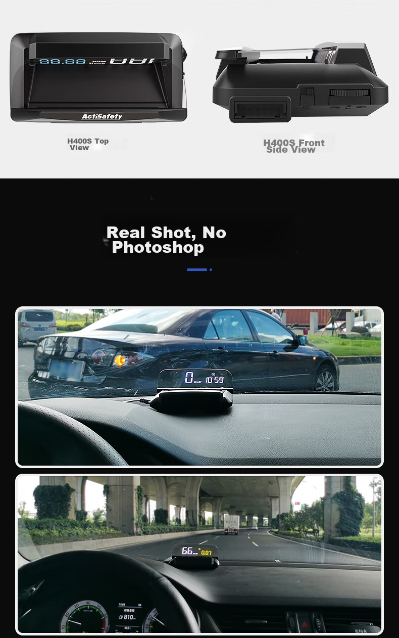 Zianpingxian (ActiSafety) H400S Blue And White HUD Head-Up Display, In-Car OBD Driving Computer, Floating Display 15