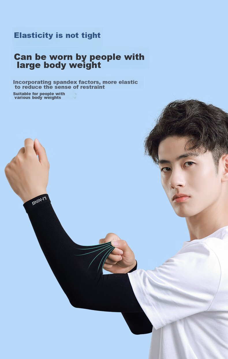 Li-Ning Cycling Ice Sleeves for Men And Women, Sun Protection Arm Sleeves, UV-Resistant Ice Silk Sleeves, Summer Anti-Sun Arm Guards, Cool Arm Sleeves 8
