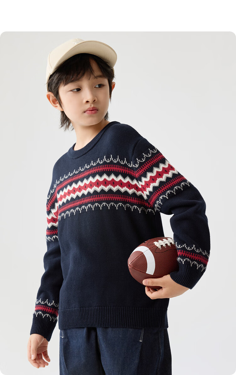 BALABALA Children's Clothing, New Winter Sweater for Girls, Fair Island Style, Round Neck, Fashionable Top, Comfortable And Trendy 19