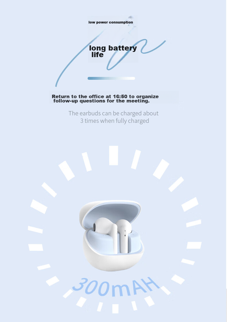 Lenovo Invests in Brand Yinengzhe Wireless Noise-Cancelling Bluetooth Earphones, In-Ear Gaming, Cycling, Music, Online Classes, Low Latency, High Sound Quality, Compatible with Android/iOS Phones, White 5