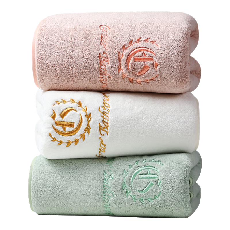 Grace Class A Bath Towel, Absorbent Quick-Drying Adult Large Bath Towel for Men And Women, 80*150cm, 430G, Ivory White Sports