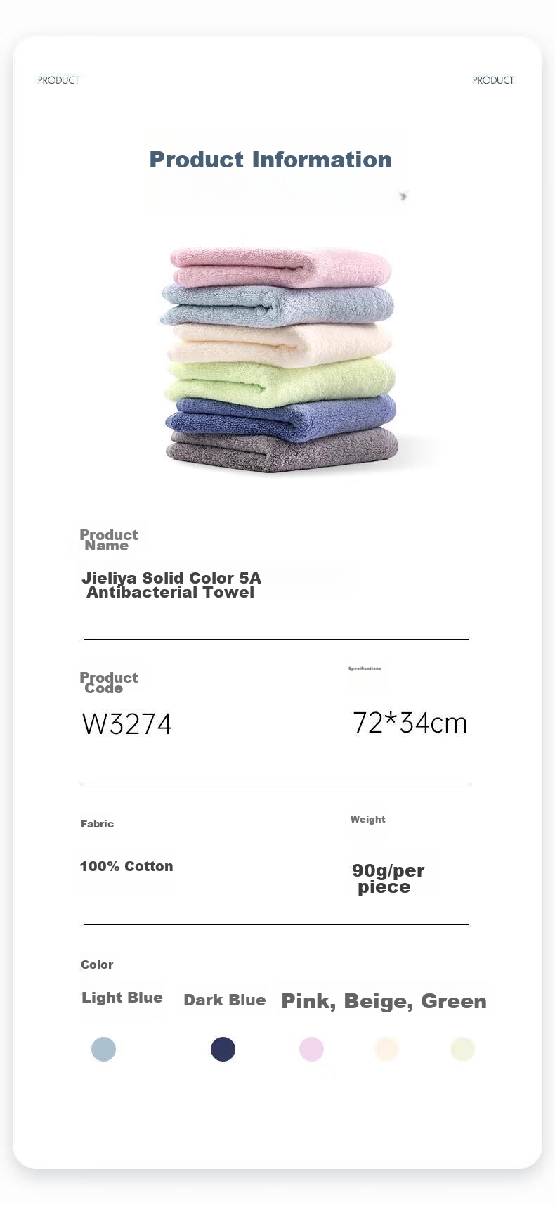 Grace Pure Cotton 5A Antibacterial AIR Towel for Men And Women, Bath Towel, Absorbent Quick-Drying Face Towel, Wrap Towel, Pink + Blue Sports 18