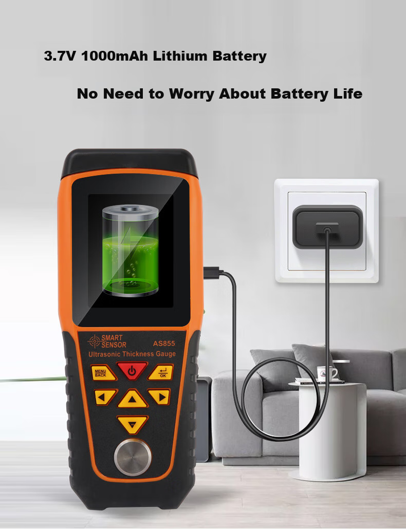 Xima Ultrasonic Thickness Gauge AS855, Steel Plate Iron Copper Metal Glass Ceramic Measuring Instrument, Thickness Detector 7