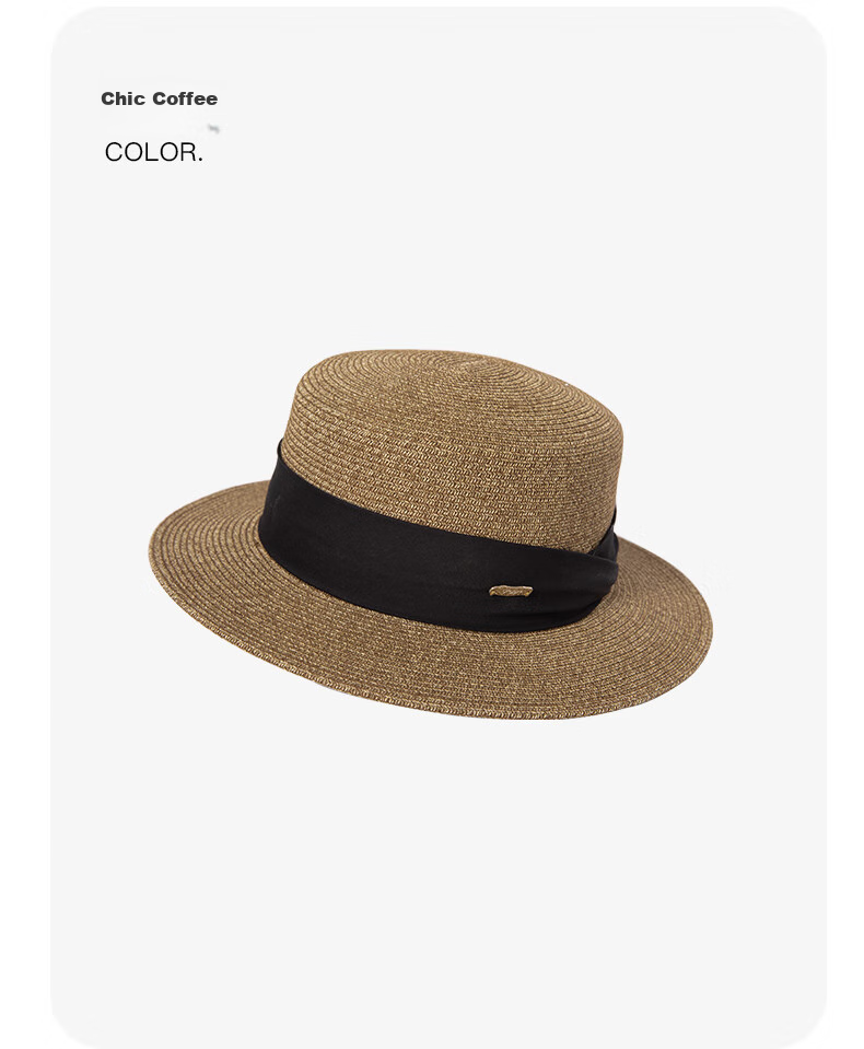 Siggi Straw Hat for Women, Summer Sun Protection UV-Resistant Flat Brim Hat, Sunscreen Cap, Flat Top Hat, Sun Visor, Gift for Wome 29