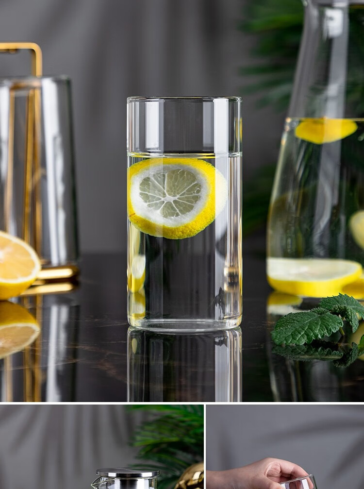 Banwu Life Large Capacity Glass Water Pitcher High Temperature Resistant Thickened Explosion-Proof Cold Water Jug Juice Pitcher 12