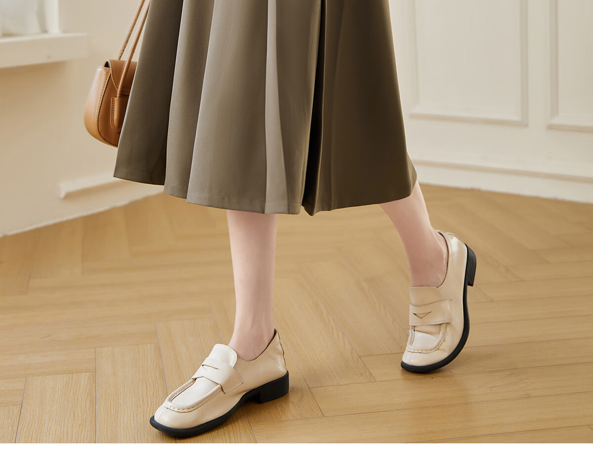 Chushen Spring And Autumn Midi Skirt for Women, Wilderness Maillard High-Waist Academic Style A-Line Design Pleated Skirt S143B2003 4