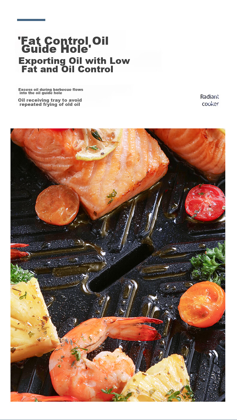 DU PONT Electric Grill Pan, Multifunctional Smokeless Ceramic Non-Stick Pot, Detachable Electric Hot Pot And Cooking Pot, for Home Use by 3-4 People, Grill And Hot Pot Combo (Grill Pan + Hot Pot) 11