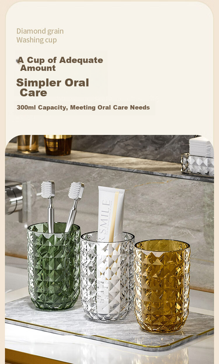 Jingxun Toothbrush Cup, Set of 2, Simple And Stylish Adult Home Tooth Mug, Student Couple Wash Cup, Green + Transparent 7