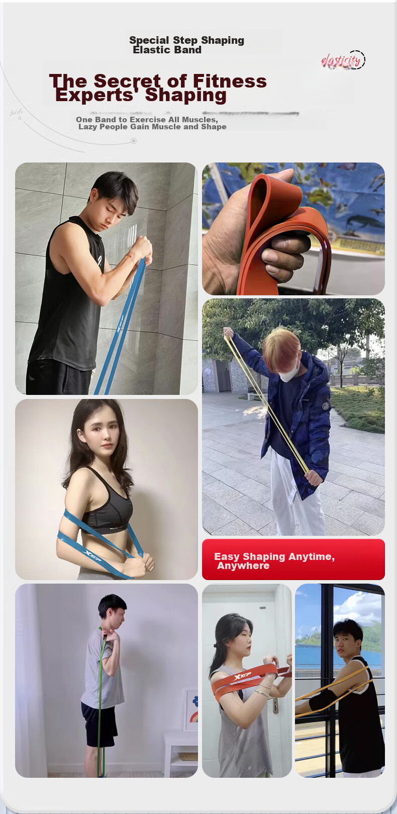 XTEP Elastic Band, Fitness Pull-Up Assistance Band, Elastic Rope, Single Bar Training, Track And Field Resistance Band, Leg Exercise Band, Gree 1