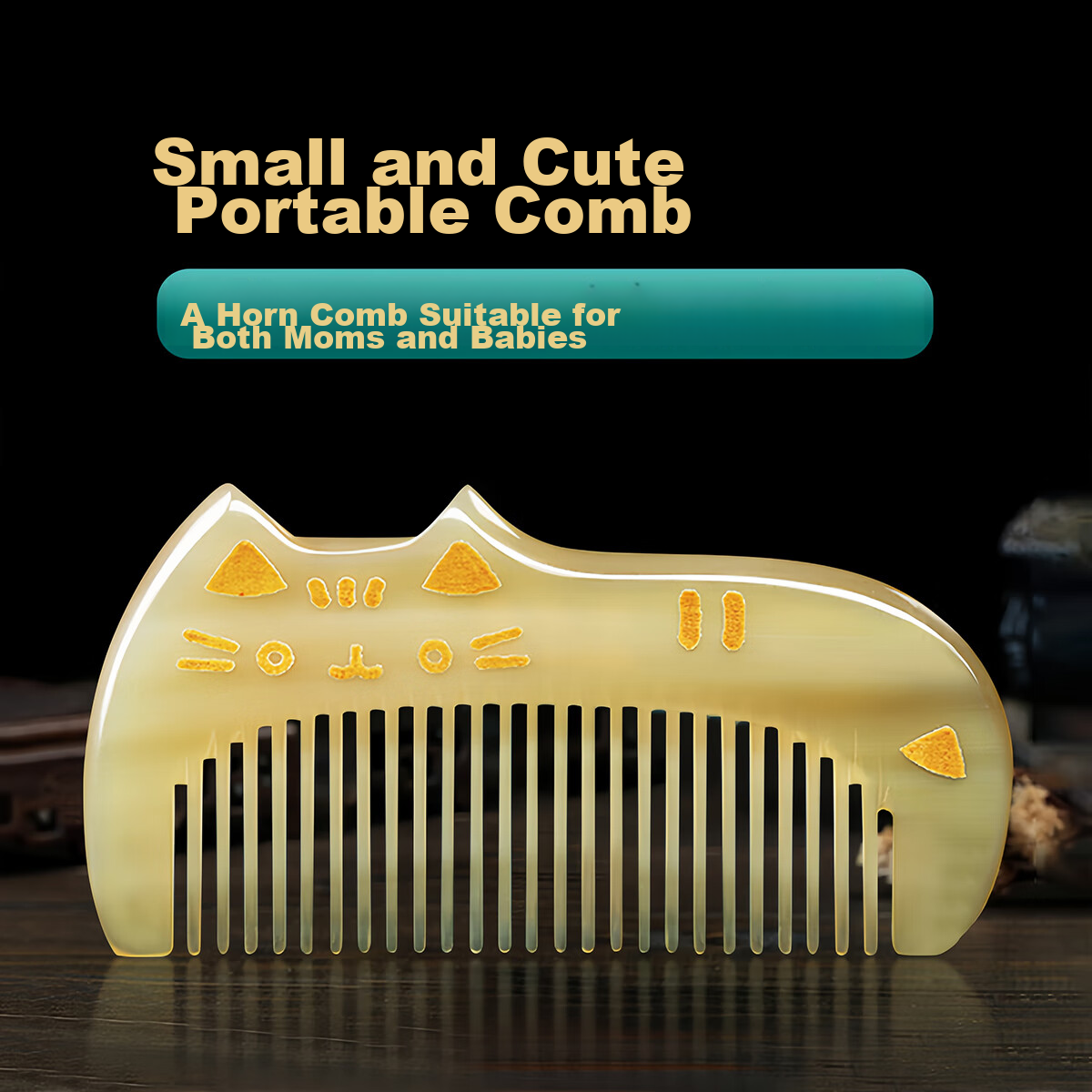 Niulaodie Pure Natural Sheep Horn Comb, Genuine Large Size, for Long Hair And Curly Hair, Massage Comb, Horn Comb, Comb for Women, Home Gift
