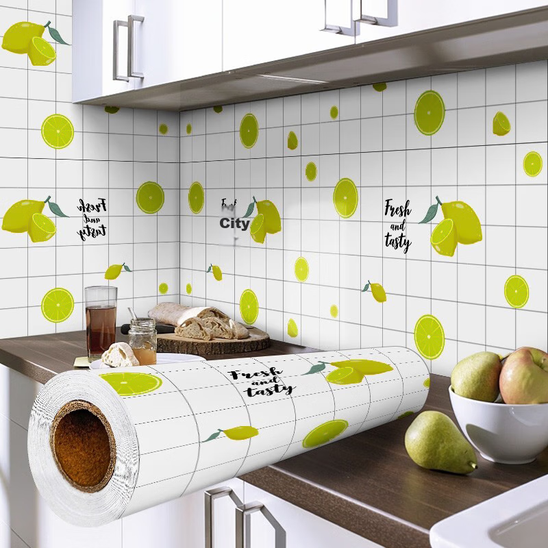 Quatrefoil Kitchen Sticker, Oil And Water Resistant Wallpaper, Self-Adhesive Stove And Cabinet Decal, 0.6*3 Meters, Lemo