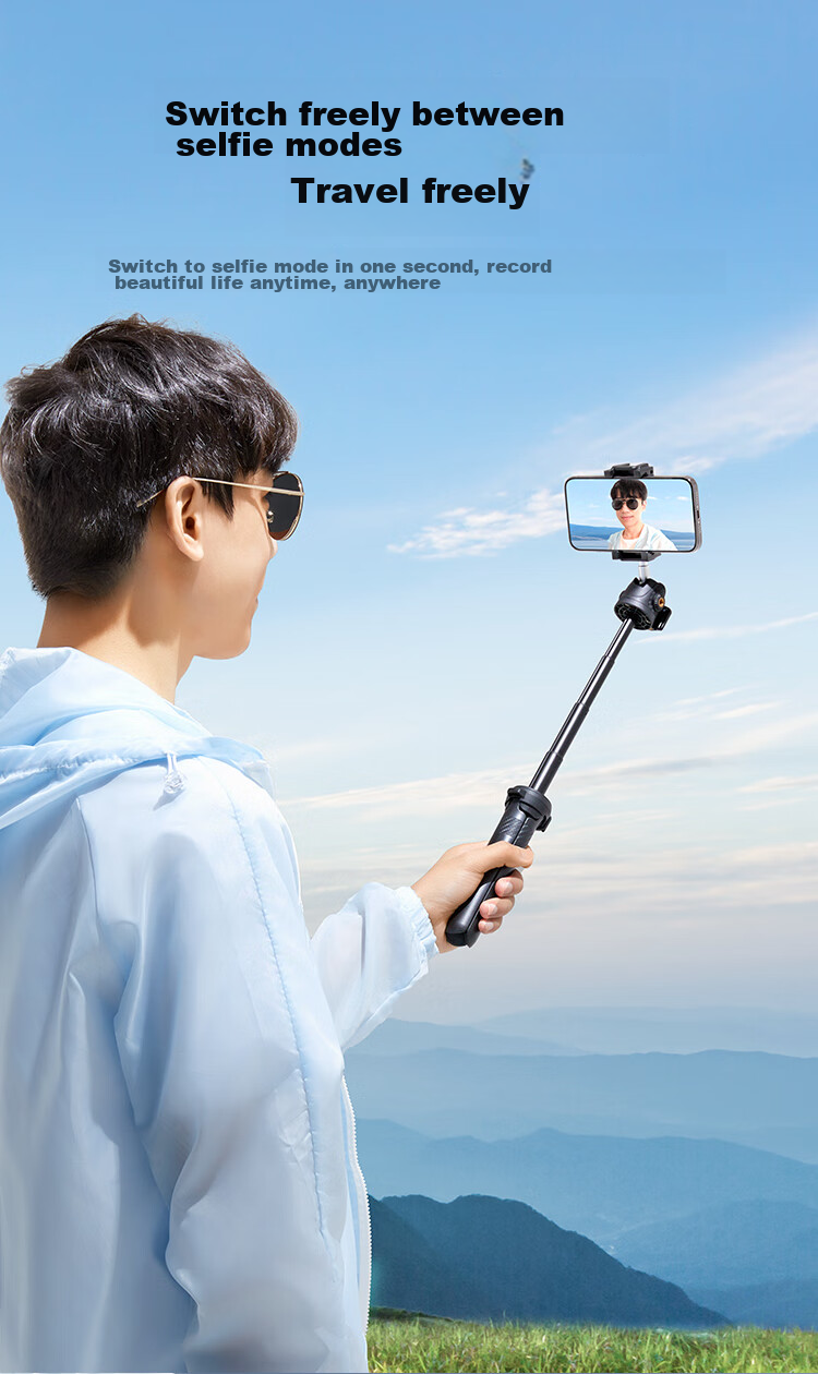 UGREEN Phone Stand Selfie Stick Tripod Desktop Gimbal Live Streaming Vlog Extension Pole Handheld Suitable for DJI Pocket 3/4/4 Pro, Ying Shi Luna, Mirrorless Camera Action Camera 4