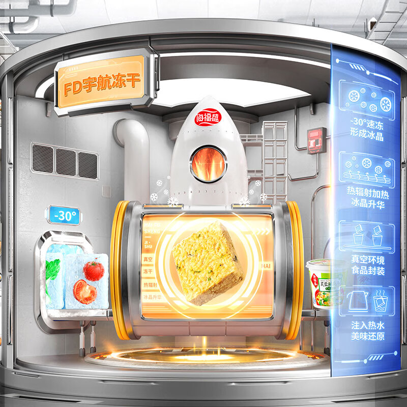 海福盛方便食品速食汤免煮冲泡懒人早餐FD冻干汤芙蓉鲜蔬汤8g*6杯