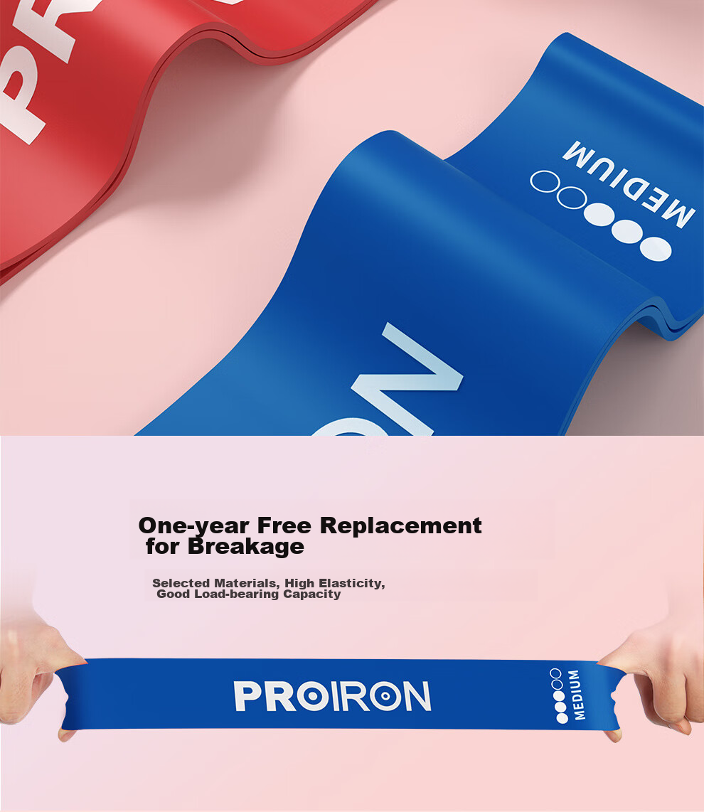 PROIRON Elastic Resistance Band Set, Yoga Band for Training, 10-50 Lbs, 5 Bands, 12-Piece Kit 2