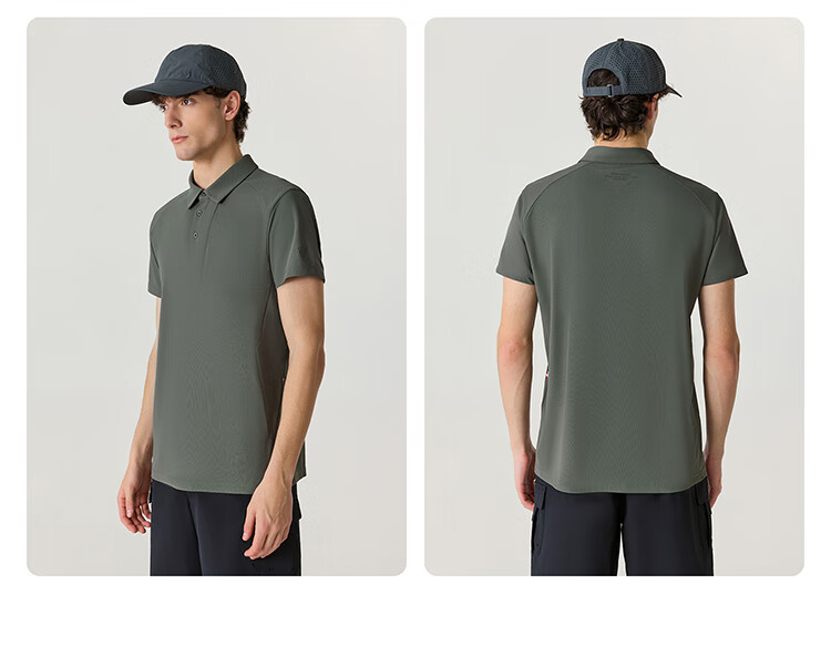NORTHLAND COOLMAX Quick-Dry Sun Protection Polo Shirt, Outdoor Breathable Antibacterial Elastic Collar Short-Sleeve T-Shirt for Me 15
