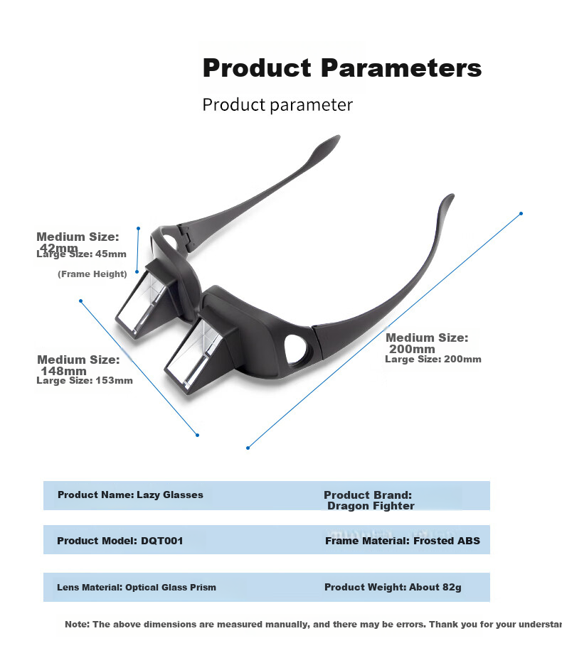 DRATRA Lazy Glasses Multifunctional Reclining Reading And TV Viewing Reflector Mirror Ultra-Light Flat Lying Watch Shows Gadget 7