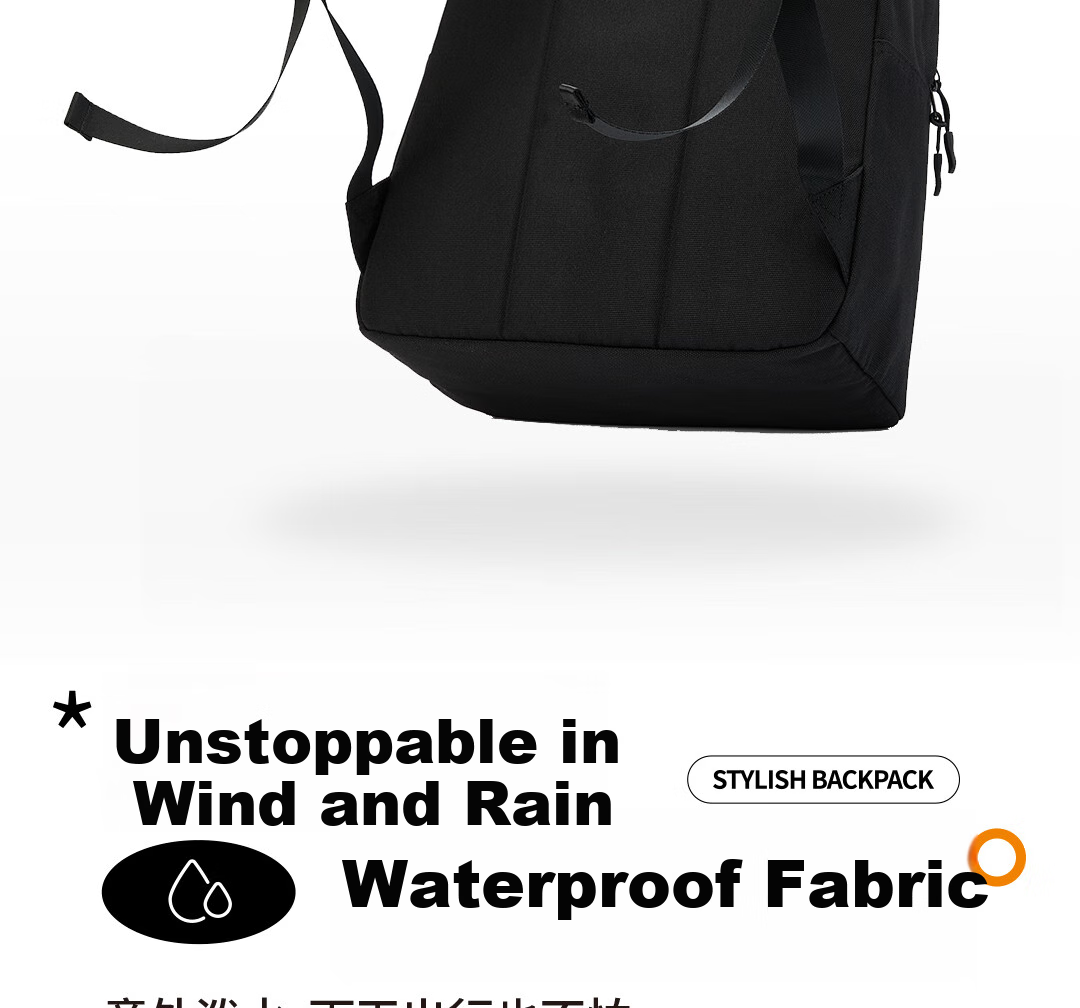 361° Backpack, Water-Resistant Large Capacity Business Travel Bag for Men And Women, Outdoor Hiking Backpack, Black 8