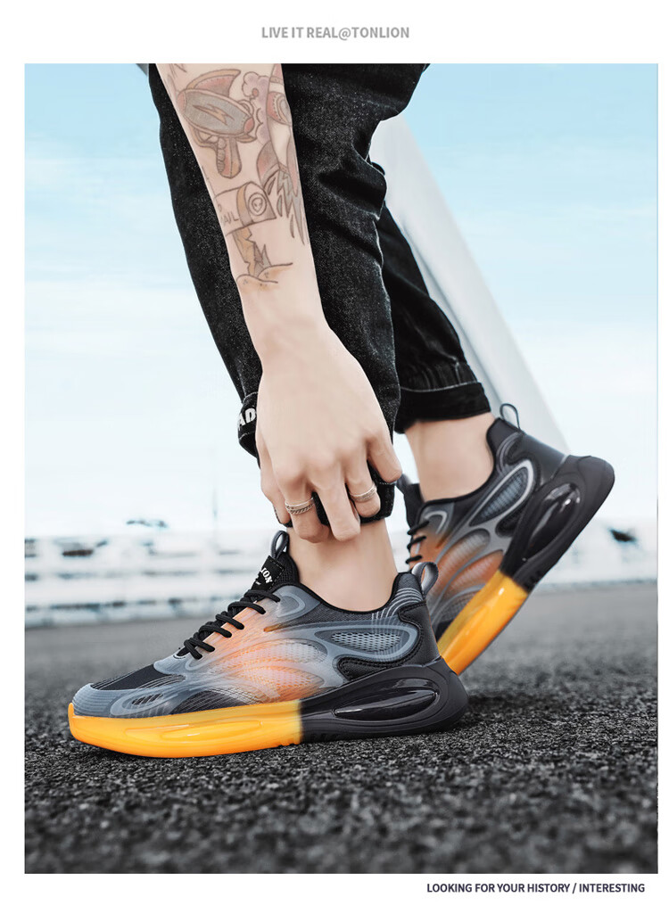 TonLion Men's Spring Summer 2026 Mesh Flyknit Thick Sole Sports Dad Shoes 10