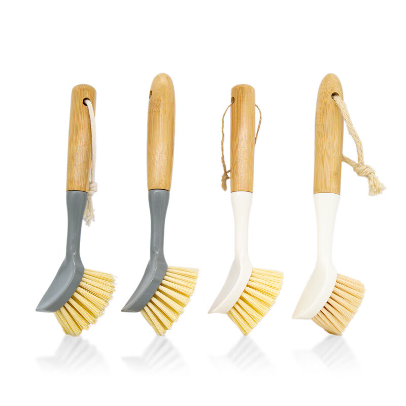 Home Maid Long-Handle Pot Scrubber, Household Small Brush, Kitchen Non-Stick Pan Cleaning Tool, Wooden Handle Pot Brush, Cleaning Wonder, Set of 3 3