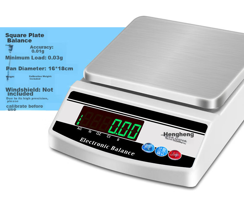 Yingheng High-Precision Electronic Balance Scale, Accurate Electronic Gram Scale, Laboratory Small Platform Scale, Jewelry Electronic Scale, Round 1kg0.01g 25