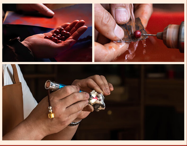 Cilingge Cinnabar Bracelet Amulet, Women's Beaded Bracelet, Hetian Jade Lucky Bead, Imperial Sand Zodiac Year Jewelry Gift 8