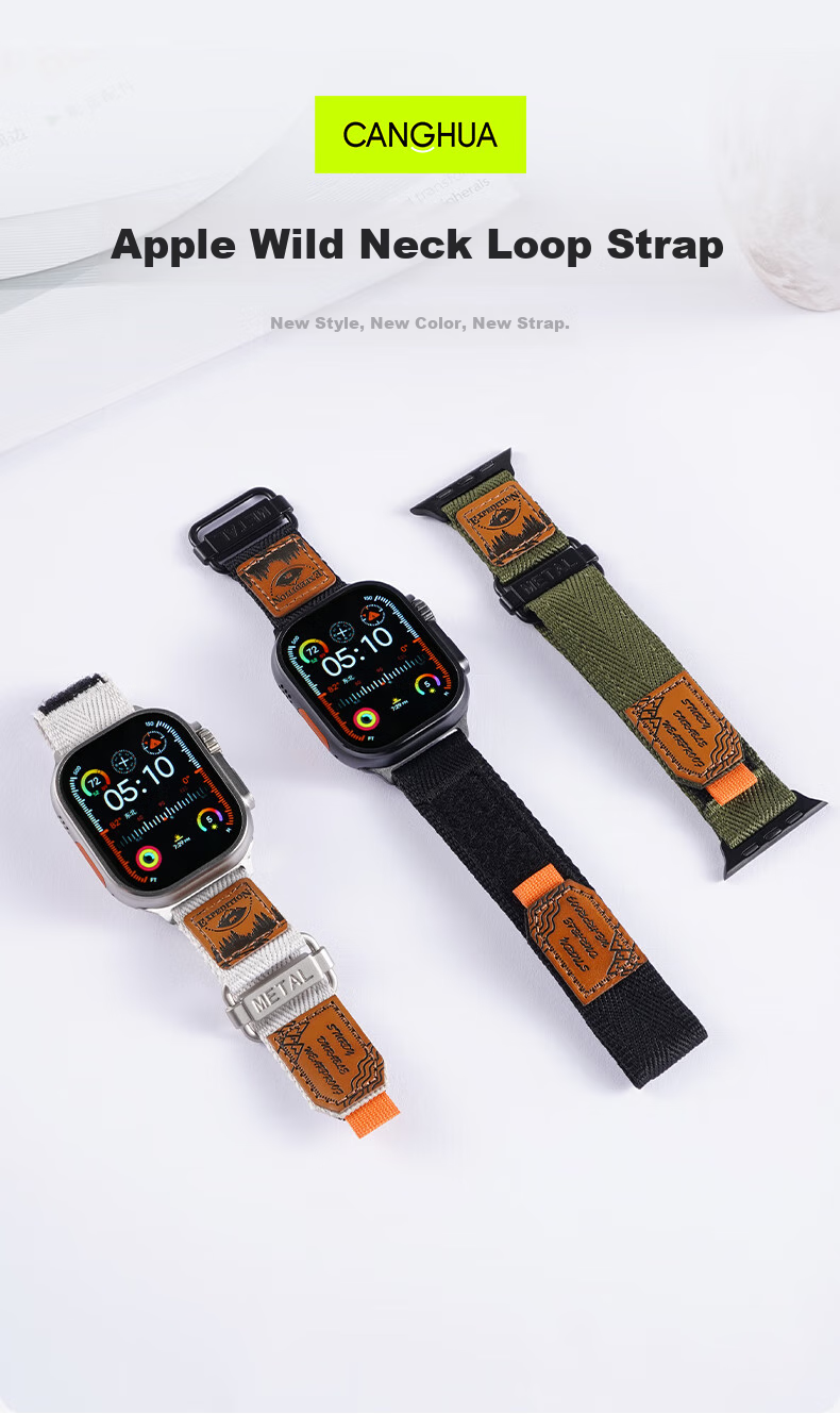 CangHua Compatible with Apple Watch Ultra 4/3 Strap, Apple Watch Ultra 2 Trail Loop Band, IWatch S12/S11/s10/9/8/se3 Braided Strap 2