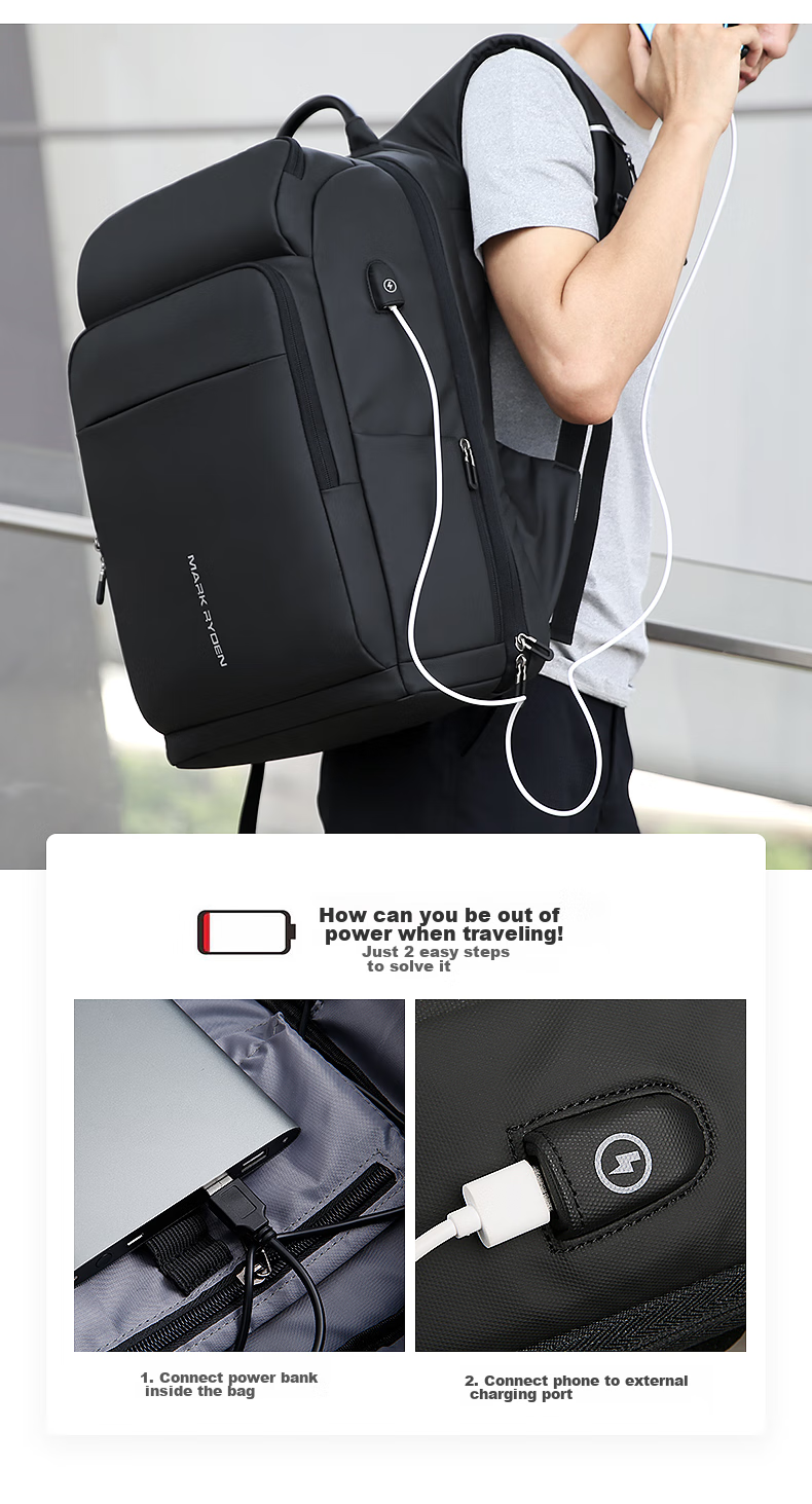 MARK RYDEN Large Capacity Backpack for Men, Laptop Bag, Business Travel Bag, MR7080 Cool Black Enlarged Versio 9