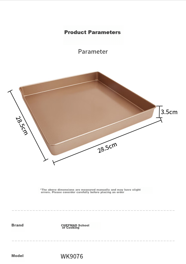 Xuechu 28cm Aluminum Alloy Square Baking Tray for Swiss Cake Roll, Cookies, Bread, Pizza, Tiramisu, And Ancient Bread Molds 9