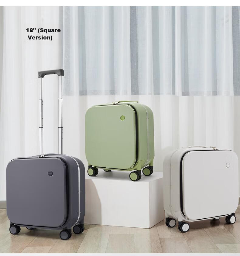 Mixi Front-Opening Aluminum Frame Suitcase, Trolley Case with Password Lock, Large Capacity Luggage for Travel, Carry-On Suitcase for Me 17
