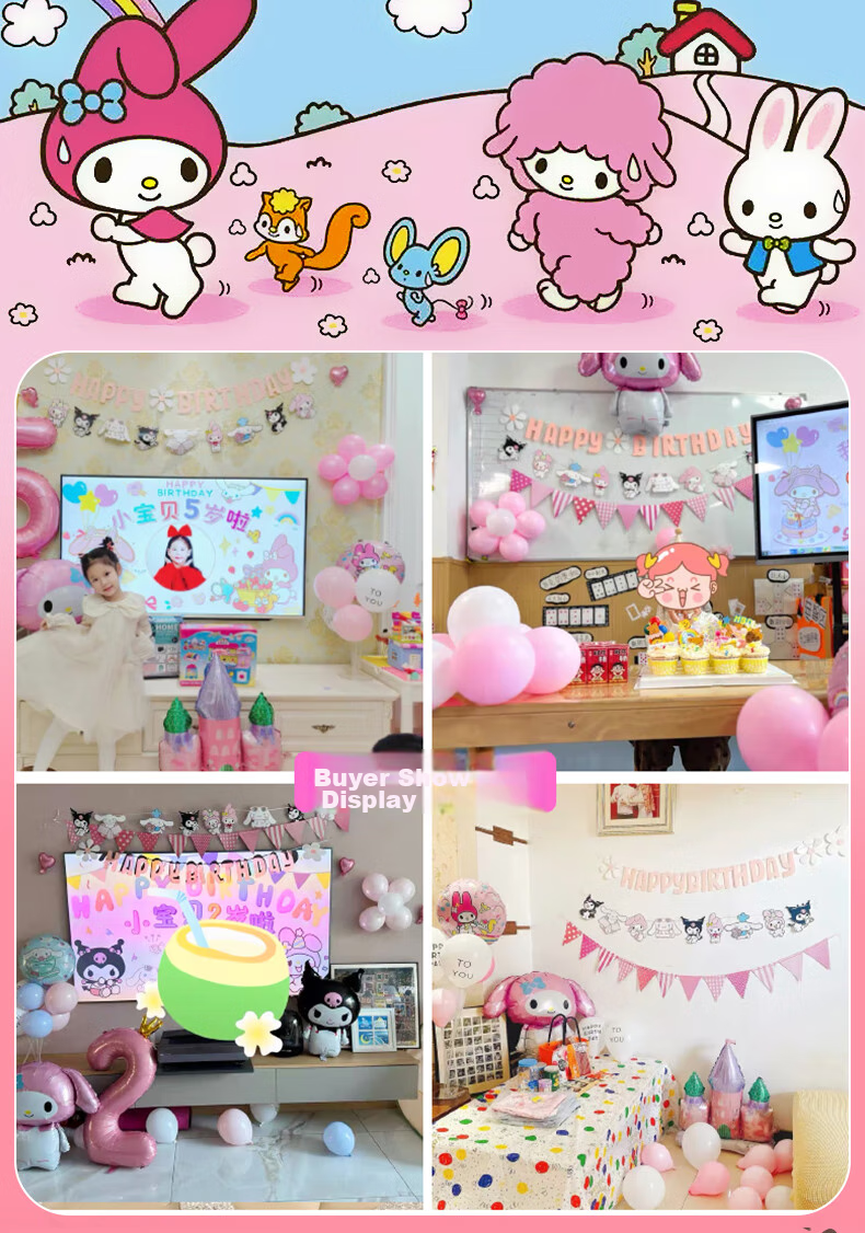 Duomeiyi Birthday Scene Decoration, Girl's Birthday Balloon Props, Atmosphere Setup, Children's Party Decorations, Melody 2