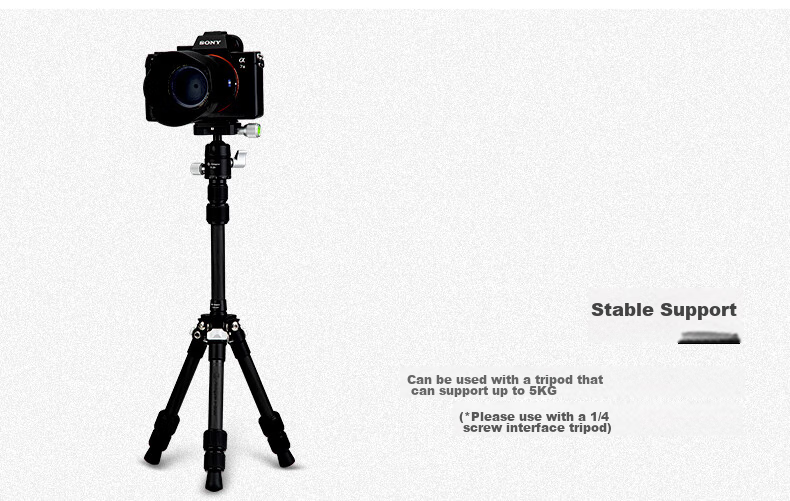 Fotopro P-2AMINI Carbon Fiber Photography Tripod, Extendable Center Column, 1/4 Interface 3