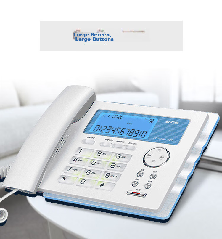 BBK Landline Telephone, Fixed-Line Phone for Office And Home Use, Backlit Large Screen, Family-Friendly Number, HCD172 White 2