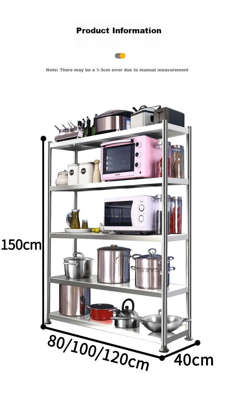 Yiman Kitchen Storage Rack, Thickened Stainless Steel, Microwave Oven And Oven Storage Shelf 15